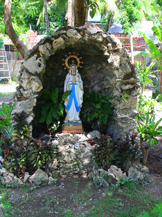 Grotto made out of natural granite rocks.
