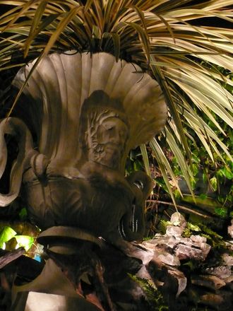 The garden at night.