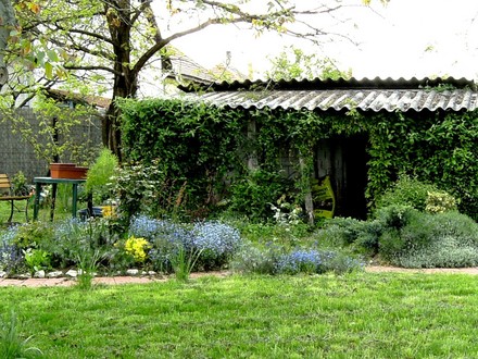 Tho old pig house is well disguised.