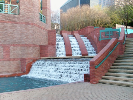 Step fountains at Sesquincentennial Park.
