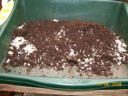 Getting the compost together ready to mix