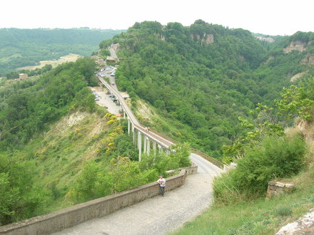 Top of steep hill looking down
