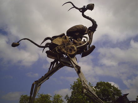 made from bike parts. stood at least 20 foot talll