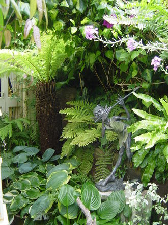 Adding structure to an area that is shady.