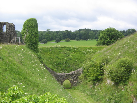 The moat - Helmsley Castle , N.Yorks.
