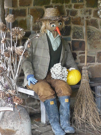 Scarecrow taking a well earned rest