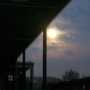 A full moon lights up the night.