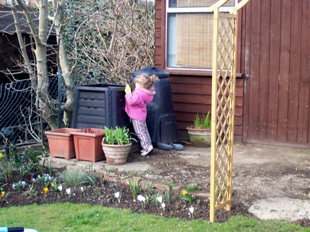 Helping mummy make compost!